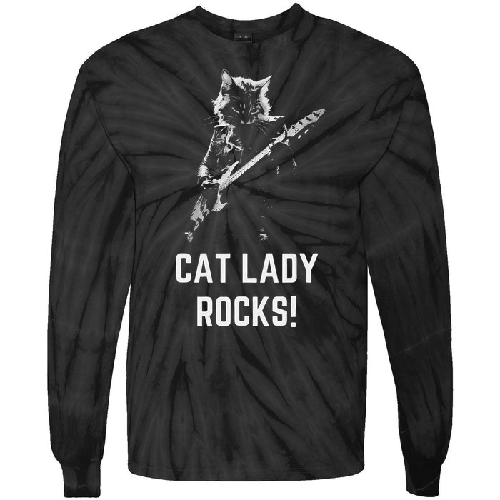 Cat Lady Design Kamala Harris Tie-Dye Long Sleeve Shirt