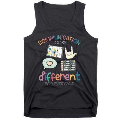 Communication Looks Different For Everyone Autism Awareness Tank Top