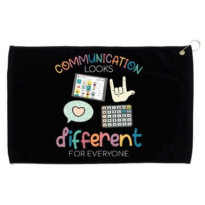 Communication Looks Different For Everyone Autism Awareness Grommeted Golf Towel