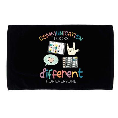 Communication Looks Different For Everyone Autism Awareness Microfiber Hand Towel