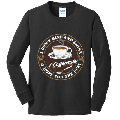 Coffee Lover Drinker Caffeine Morning Espresso Coffee Kids Long Sleeve Shirt