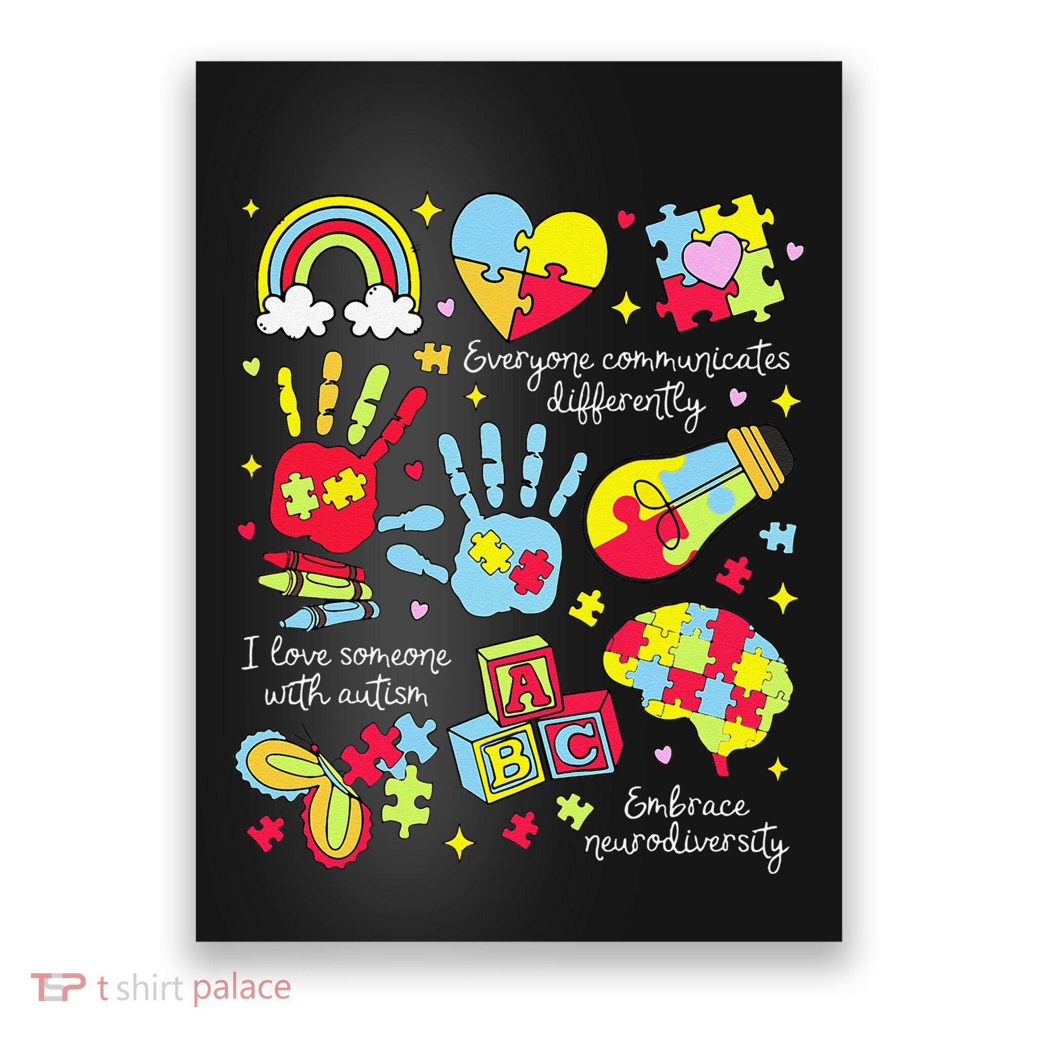 Communication Looks Different For Everyone Autism Awareness Poster