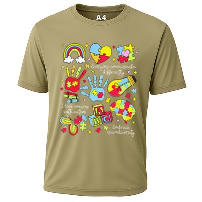 Communication Looks Different For Everyone Autism Awareness Cooling Performance Crew T-Shirt