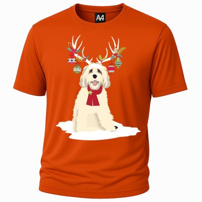 Cute Labradoodle Doodle Christmas Reindeer Graphic Holiday Gift Cooling Performance Crew T-Shirt