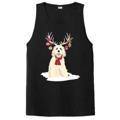 Cute Labradoodle Doodle Christmas Reindeer Graphic Holiday Gift PosiCharge Competitor Tank