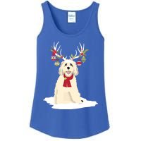 Cute Labradoodle Doodle Christmas Reindeer Graphic Holiday Gift Ladies Essential Tank