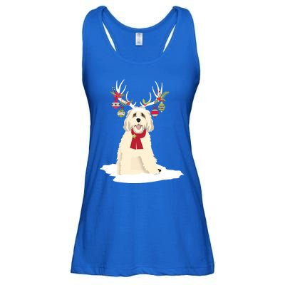 Cute Labradoodle Doodle Christmas Reindeer Graphic Holiday Gift Ladies Essential Flowy Tank