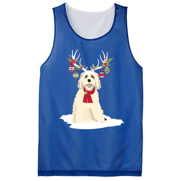 Cute Labradoodle Doodle Christmas Reindeer Graphic Holiday Gift Mesh Reversible Basketball Jersey Tank