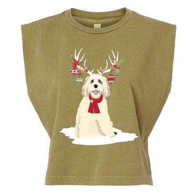 Cute Labradoodle Doodle Christmas Reindeer Graphic Holiday Gift Garment-Dyed Women's Muscle Tee