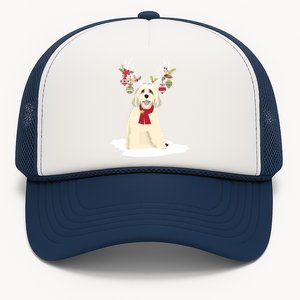 Cute Labradoodle Doodle Christmas Reindeer Graphic Holiday Gift Trucker Hat