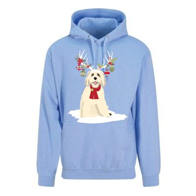 Cute Labradoodle Doodle Christmas Reindeer Graphic Holiday Gift Unisex Surf Hoodie