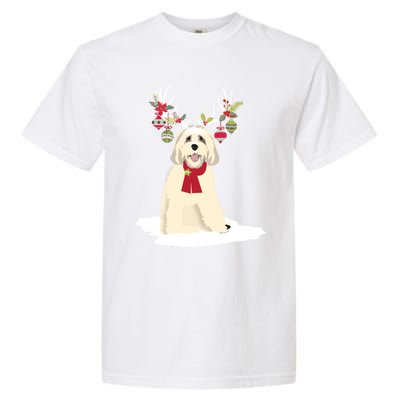 Cute Labradoodle Doodle Christmas Reindeer Graphic Holiday Gift Garment-Dyed Heavyweight T-Shirt