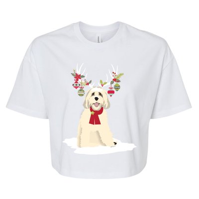 Cute Labradoodle Doodle Christmas Reindeer Graphic Holiday Gift Bella+Canvas Jersey Crop Tee