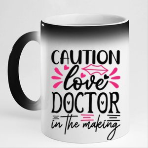 Caution Love Doctor In The Making 11oz Black Color Changing Mug