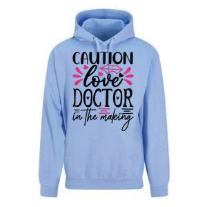 Caution Love Doctor In The Making Unisex Surf Hoodie