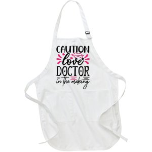 Caution Love Doctor In The Making Full-Length Apron With Pockets