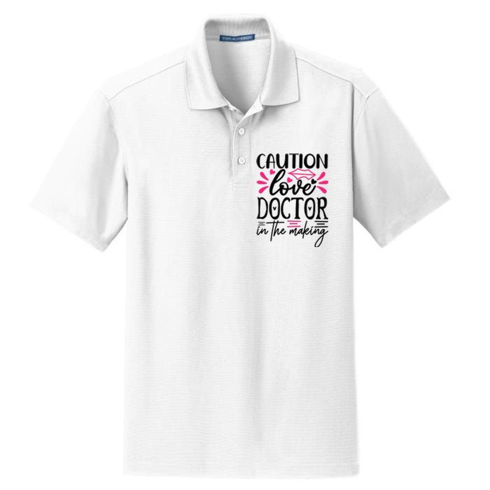 Caution Love Doctor In The Making Dry Zone Grid Polo