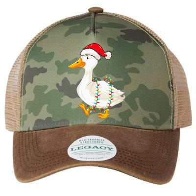 Christmas Lights Duck Wearing Xmas Hat Duck Swan Lover Legacy Tie Dye Trucker Hat