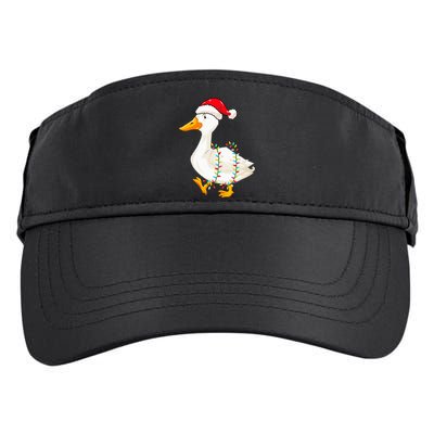 Christmas Lights Duck Wearing Xmas Hat Duck Swan Lover Adult Drive Performance Visor