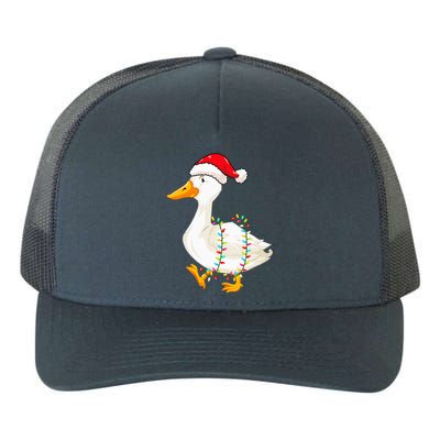 Christmas Lights Duck Wearing Xmas Hat Duck Swan Lover Yupoong Adult 5-Panel Trucker Hat