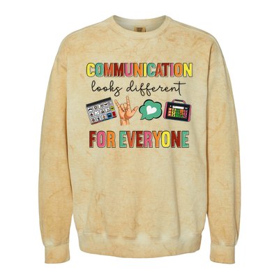 Communication Looks Different For Everyone Speech Therapy Colorblast Crewneck Sweatshirt