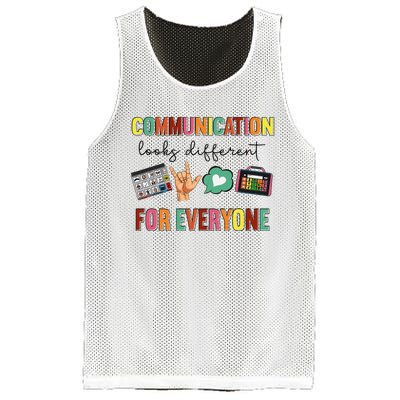 Communication Looks Different For Everyone Speech Therapy Mesh Reversible Basketball Jersey Tank