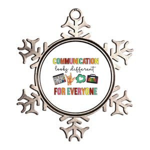 Communication Looks Different For Everyone Speech Therapy Metallic Star Ornament