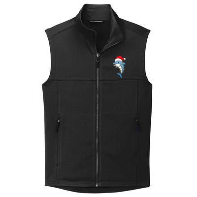 Christmas Lights Dolphin Wearing Xmas Hat Dolphin Lover Collective Smooth Fleece Vest