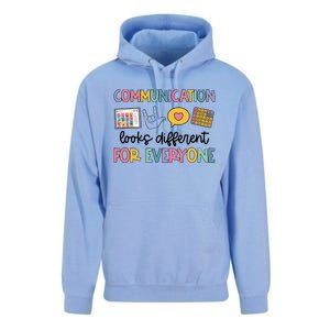 Communication Looks Different For Everyone Speech Therapy Unisex Surf Hoodie