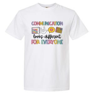 Communication Looks Different For Everyone Speech Therapy Garment-Dyed Heavyweight T-Shirt