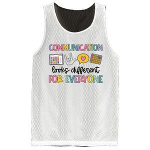 Communication Looks Different For Everyone Speech Therapy Mesh Reversible Basketball Jersey Tank