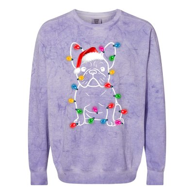 Christmas Lights Dog French Bulldog Colorblast Crewneck Sweatshirt