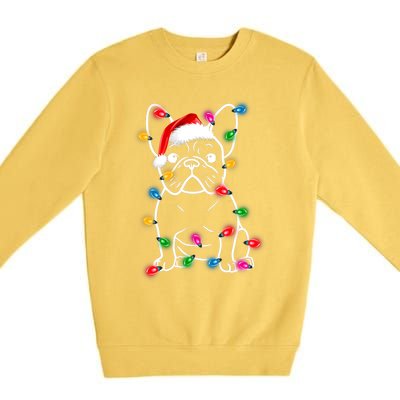 Christmas Lights Dog French Bulldog Premium Crewneck Sweatshirt