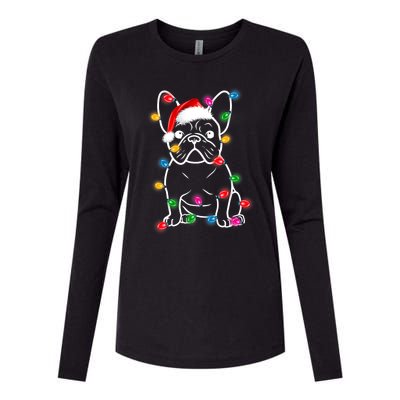 Christmas Lights Dog French Bulldog Womens Cotton Relaxed Long Sleeve T-Shirt