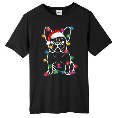 Christmas Lights Dog French Bulldog Tall Fusion ChromaSoft Performance T-Shirt