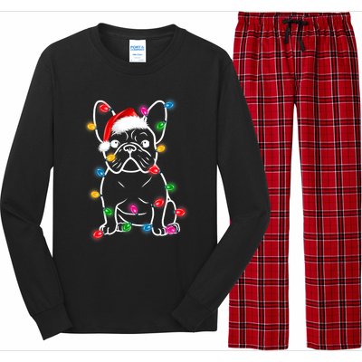 Christmas Lights Dog French Bulldog Long Sleeve Pajama Set