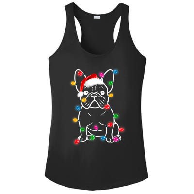 Christmas Lights Dog French Bulldog Ladies PosiCharge Competitor Racerback Tank