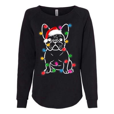 Christmas Lights Dog French Bulldog Womens California Wash Sweatshirt