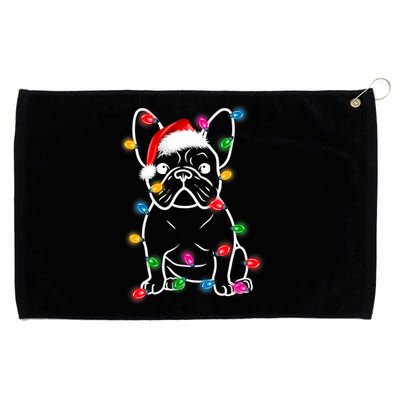 Christmas Lights Dog French Bulldog Grommeted Golf Towel