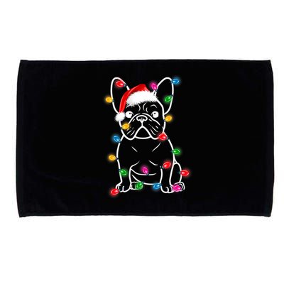 Christmas Lights Dog French Bulldog Microfiber Hand Towel