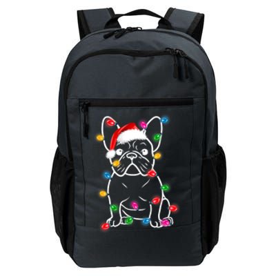 Christmas Lights Dog French Bulldog Daily Commute Backpack