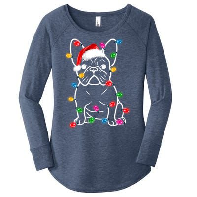 Christmas Lights Dog French Bulldog Women's Perfect Tri Tunic Long Sleeve Shirt