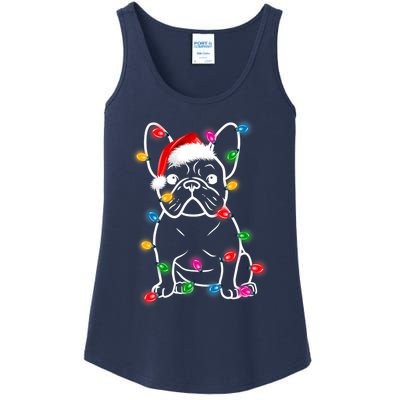 Christmas Lights Dog French Bulldog Ladies Essential Tank