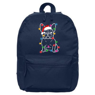 Christmas Lights Dog French Bulldog 16 in Basic Backpack