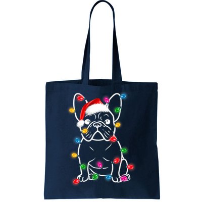 Christmas Lights Dog French Bulldog Tote Bag