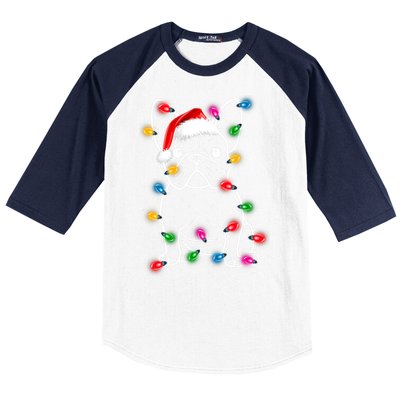 Christmas Lights Dog French Bulldog Baseball Sleeve Shirt