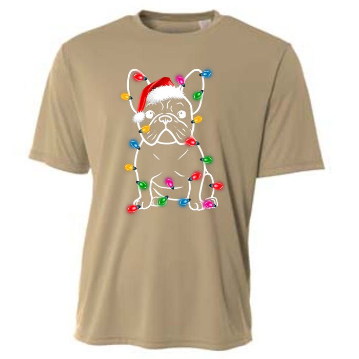 Christmas Lights Dog French Bulldog Cooling Performance Crew T-Shirt