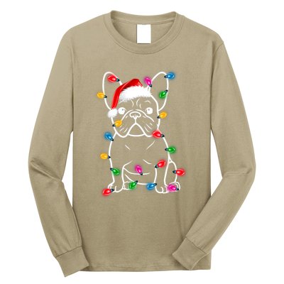 Christmas Lights Dog French Bulldog Long Sleeve Shirt