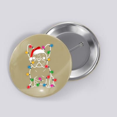 Christmas Lights Dog French Bulldog Button