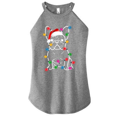 Christmas Lights Dog French Bulldog Women's Perfect Tri Rocker Tank